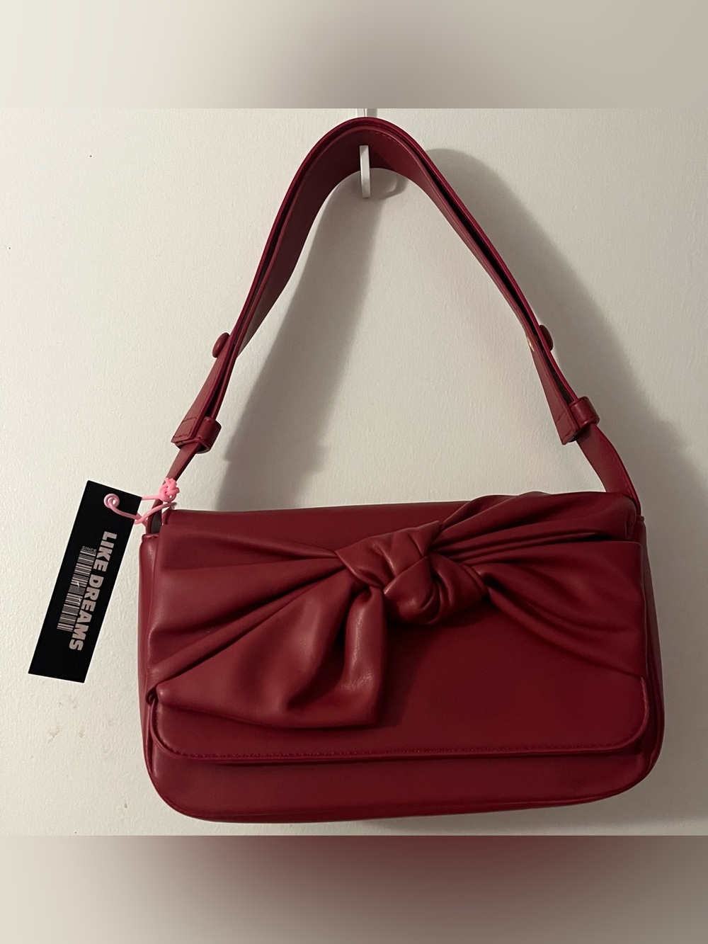 Shoulder bag Red Like Dreams Elena Bow vengan leather shoulder